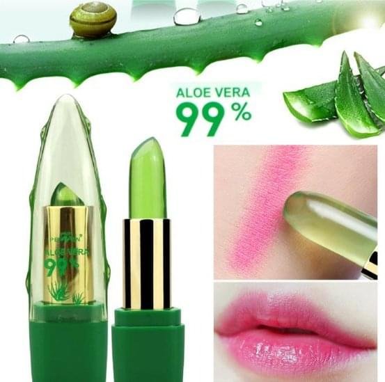 1203153780557.jpg Aloe Vera Gel Color Changing Lipstick Gloss Moisturizer Anti-drying Desalination Fine-grain Lip Blam Care - Image 1