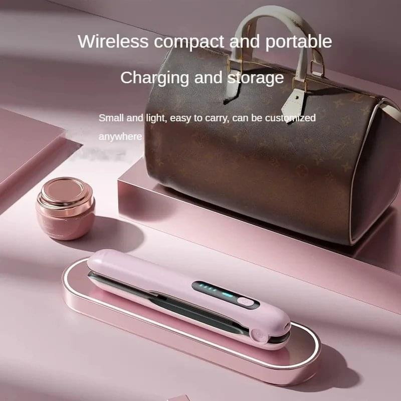 Wireless Hair Straightener Flat Iron Mini 2 IN 1 Roller USB 5000mAh Max 200 Degree Portable Cordless Curler 4 Levels Dry And Wet Uses - Image 2