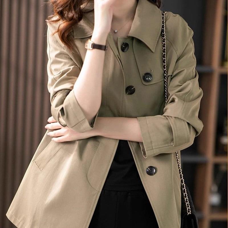 British Style Short Trench Coat Textured Spring And Autumn Women's Clothing - Image 2