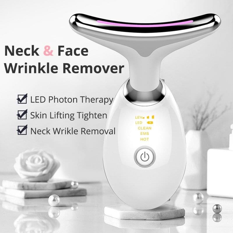 EMS Thermal Neck Lifting And Tighten Massager Electric Microcurrent Wrinkle Remover - Image 1